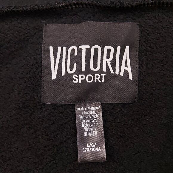 Victoria's Secret Victoria Sport Sweatshirt Womens Large Black Cozy Cowl Neck - Picture 11 of 13